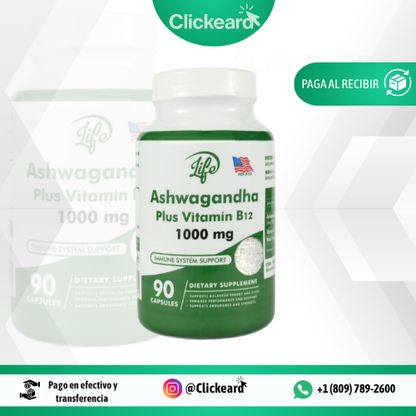 ASHWAGANDHA + B12 X 90 CAPSULAS (Para 3 meses) 🌿