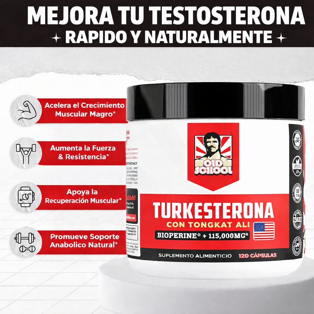 TURKESTERONA + TONGKAT ALI - (120 CÁPSULAS) 100% ORIGINAL