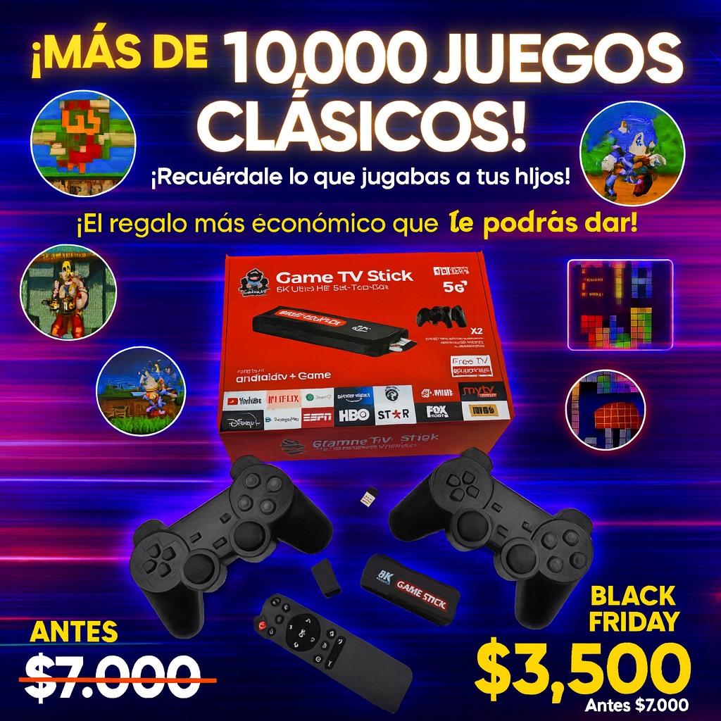 BLACK FRIDAY – ¡Más de 10,000 juegos retro en tu TV! CONSOLA GAME & TV STICK 5G HDMI 8K