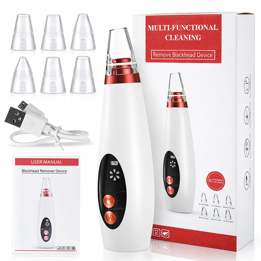 Succionador de Poros Eléctrico Profesional con Pantalla Digital y 6 Cabezales