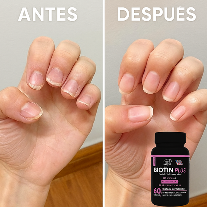 Biotin Plus – 60 Cápsulas | Cabello fuerte, piel radiante y uñas saludables