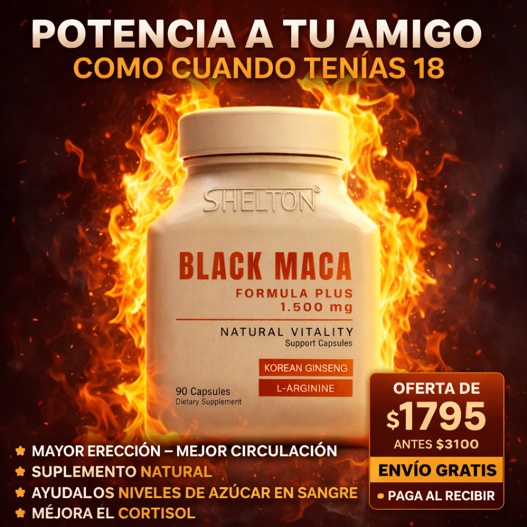 BLACK MACA FORMULA PLUS 1500 mg — 90 Cápsulas Premium de Vitalidad Masculina