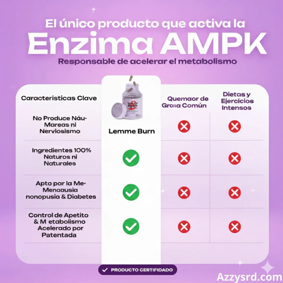 Lemme Burn™ Metabolism & AMPK Activator | Soporte Metabólico Para Rebajar Avanzado x 60 Capsulas