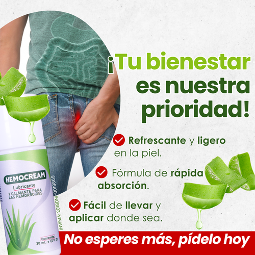 Hemocream – Fórmula Validada Médicamente, el Lubricante y Calmante Nº1 para Hemorroides